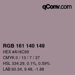 Code couleur: RGB 161 140 149 | qconv.com