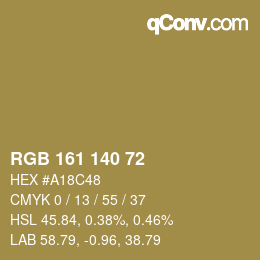 カラーコード: RGB 161 140 72 | qconv.com
