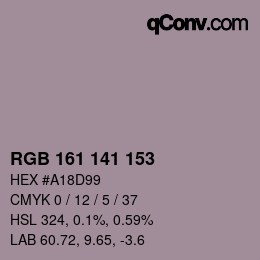 カラーコード: RGB 161 141 153 | qconv.com