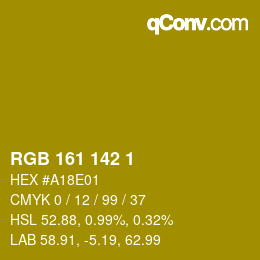 カラーコード: RGB 161 142 1 | qconv.com