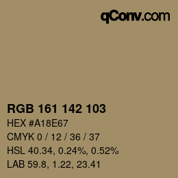 カラーコード: RGB 161 142 103 | qconv.com