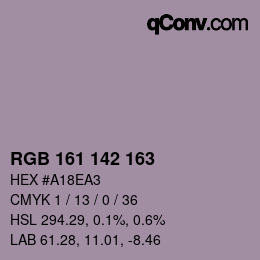 カラーコード: RGB 161 142 163 | qconv.com