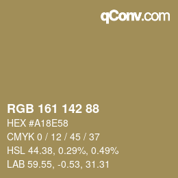 カラーコード: RGB 161 142 88 | qconv.com