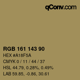 カラーコード: RGB 161 143 90 | qconv.com
