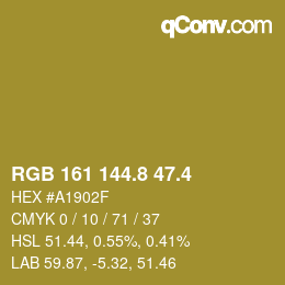 カラーコード: RGB 161 144.8 47.4 | qconv.com