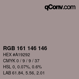 Código de color: RGB 161 146 146 | qconv.com
