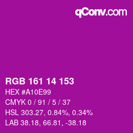カラーコード: RGB 161 14 153 | qconv.com