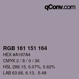 Color code: RGB 161 151 164 | qconv.com