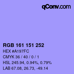 Farbcode: RGB 161 151 252 | qconv.com