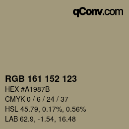 カラーコード: RGB 161 152 123 | qconv.com