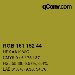 カラーコード: RGB 161 152 44 | qconv.com