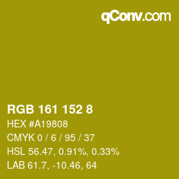 Farbcode: RGB 161 152 8 | qconv.com
