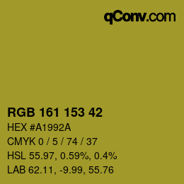 Color code: RGB 161 153 42 | qconv.com