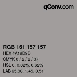 Code couleur: RGB 161 157 157 | qconv.com