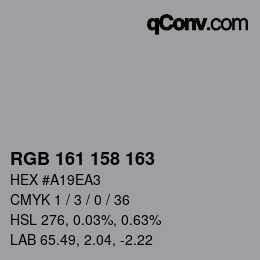 カラーコード: RGB 161 158 163 | qconv.com