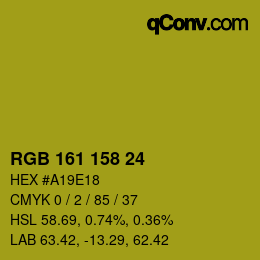 カラーコード: RGB 161 158 24 | qconv.com