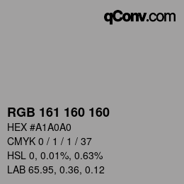Color code: RGB 161 160 160 | qconv.com