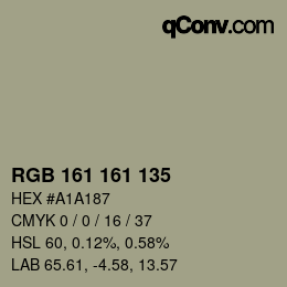 カラーコード: RGB 161 161 135 | qconv.com