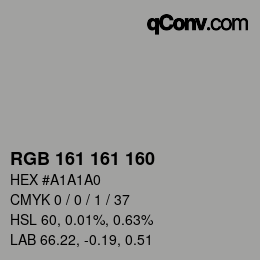 Color code: RGB 161 161 160 | qconv.com