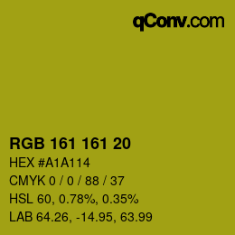 Código de color: RGB 161 161 20 | qconv.com