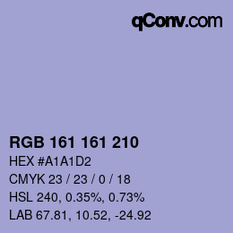 Color code: RGB 161 161 210 | qconv.com