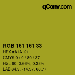 Color code: RGB 161 161 33 | qconv.com