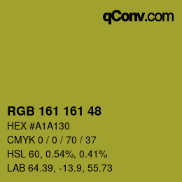 Color code: RGB 161 161 48 | qconv.com