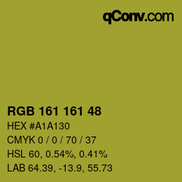 カラーコード: RGB 161 161 48 | qconv.com