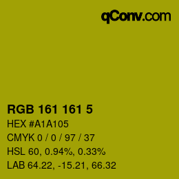 Color code: RGB 161 161 5 | qconv.com