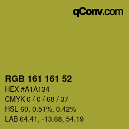 Color code: RGB 161 161 52 | qconv.com