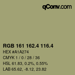 カラーコード: RGB 161 162.4 116.4 | qconv.com