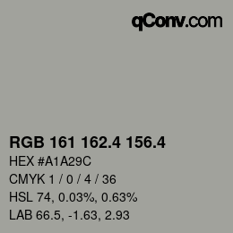 カラーコード: RGB 161 162.4 156.4 | qconv.com