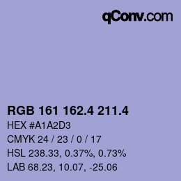 カラーコード: RGB 161 162.4 211.4 | qconv.com