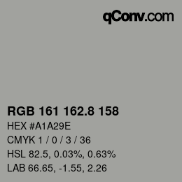 カラーコード: RGB 161 162.8 158 | qconv.com