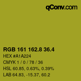 カラーコード: RGB 161 162.8 36.4 | qconv.com