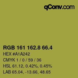 カラーコード: RGB 161 162.8 66.4 | qconv.com