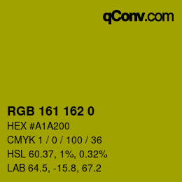 Color code: RGB 161 162 0 | qconv.com