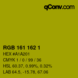 颜色代码: RGB 161 162 1 | qconv.com