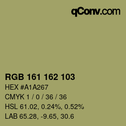 カラーコード: RGB 161 162 103 | qconv.com