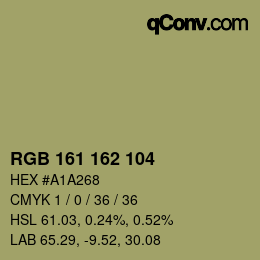 カラーコード: RGB 161 162 104 | qconv.com