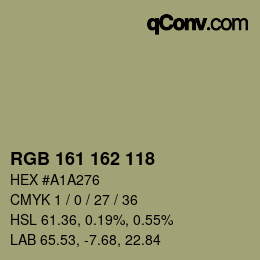 颜色代码: RGB 161 162 118 | qconv.com