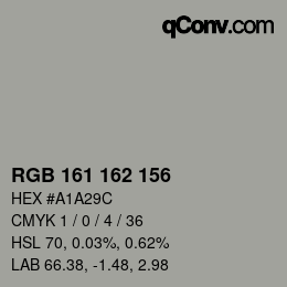 カラーコード: RGB 161 162 156 | qconv.com