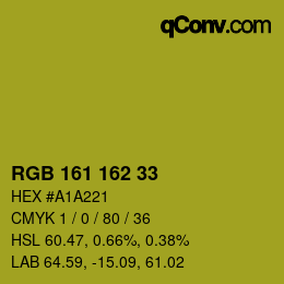 Color code: RGB 161 162 33 | qconv.com