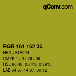 カラーコード: RGB 161 162 36 | qconv.com