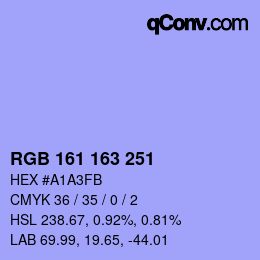カラーコード: RGB 161 163 251 | qconv.com