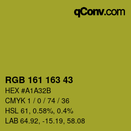カラーコード: RGB 161 163 43 | qconv.com