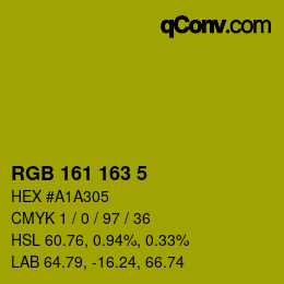 カラーコード: RGB 161 163 5 | qconv.com
