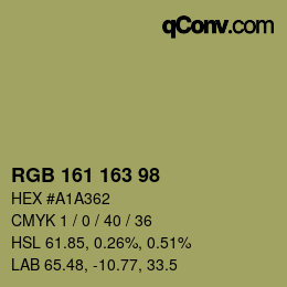 カラーコード: RGB 161 163 98 | qconv.com