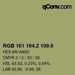 カラーコード: RGB 161 164.2 109.6 | qconv.com