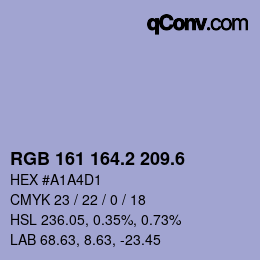 カラーコード: RGB 161 164.2 209.6 | qconv.com